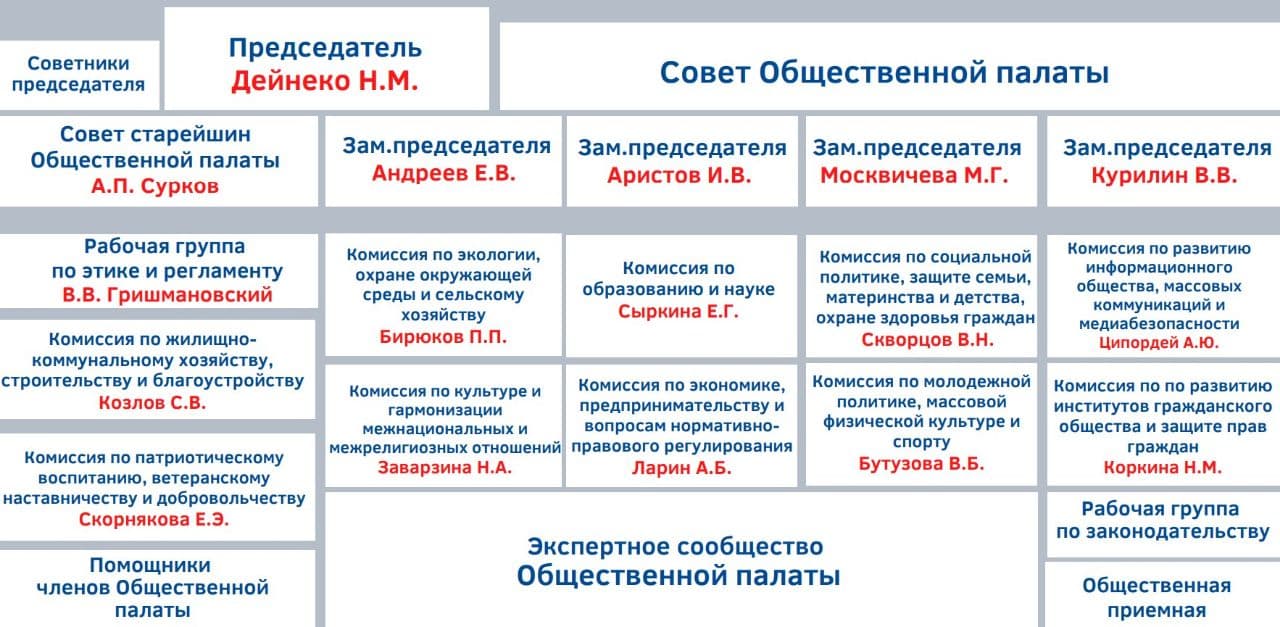 Структура Общественной Палаты Челябинской области